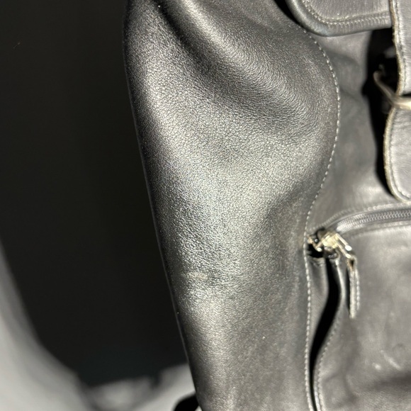 Coach Vintage Bag Unisex Leather Backpack Rucksack Book Bag Black 0529 XL - Picture 3 of 7